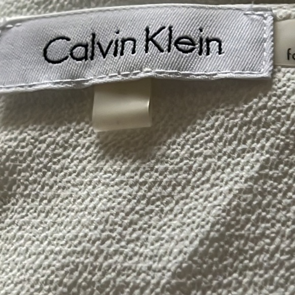 Calvin Klein Boho V neck long flutter sleeves pull over textured ivory top S-M - Picture 6 of 7
